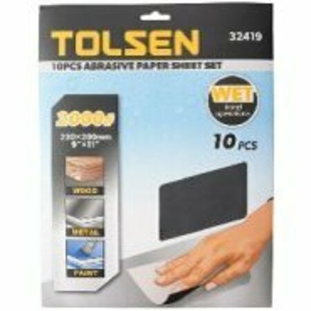 TOLSEN Wet Sand Paper 320Grit, 10PK 32410